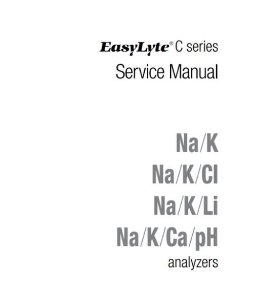 Medica EasyLyte Service Manual, NA/K/Ca/pH Medica EasyLyte Service Manual, NA/K/Ca/pH